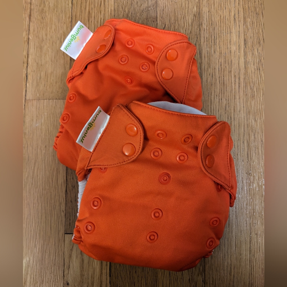 Lot of 2 BumGenius all-in-one cloth diapers